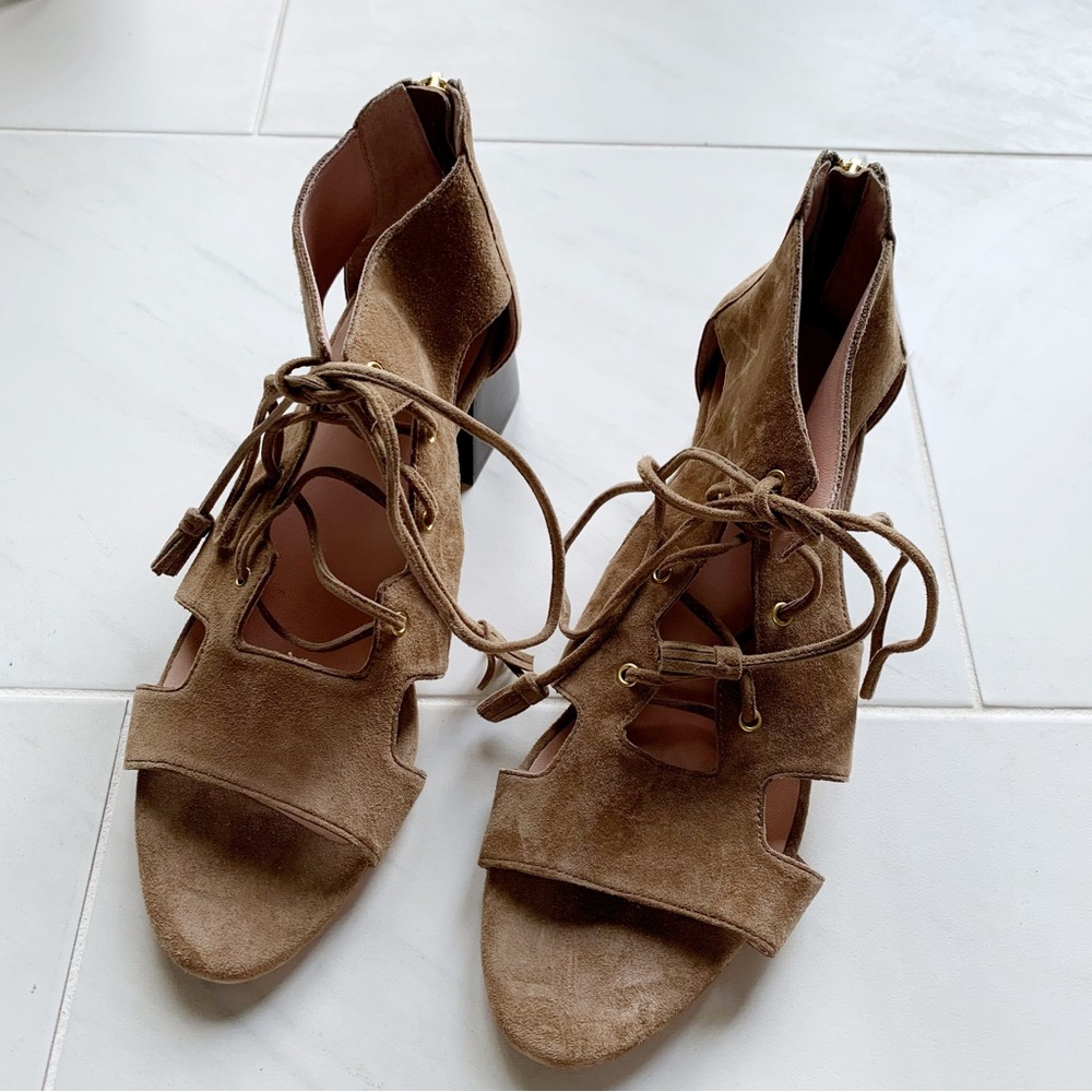 Taryn Rose FINKLE Suede Lace-Up Sandals